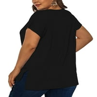 Ženske Plus Size majice casual v bluza za vrat visoke niske tunike za žene