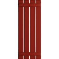 Ekena Millwork 23 W 64 H True Fit PVC četverostruko ploče-n-letten kapke, vatrena crvena