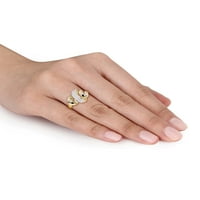 Carat TW Diamond 10k žutog zlata upleteni apstraktni prsten