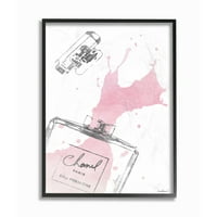 Stupell Industries Modni dizajner parfem srebrni ružičasti akvarel uokvirena zidna umjetnost Amanda Greenwood
