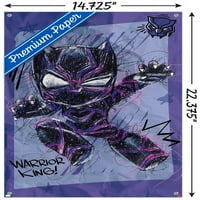 Marvel Black Panther - zidni poster za pisanje sa pućimpinima, 14.725 22.375