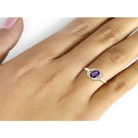 JewelersClub Ametist Prsten Birthstone Nakit-1. Karatni ametist 14k pozlaćeni srebrni prsten nakit sa bijelim