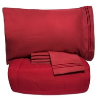 Luksuzni krevet u torbi dolje alternativni komfor i set listova - Burgundija - kralj