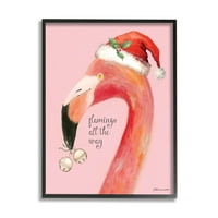 Stupell Industries Flamingo Sve onako kako Pink Santa Claus Bird, 20, Dizajn Stephanie Workman Marrott