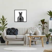 Stupell Industries realističan Zebra portret minimalna crno bijela ilustracija divljih životinja, 24, dizajn