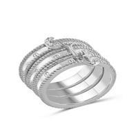 JewelersClub Stackable dijamantski prstenovi za žene-Accent white Diamond Ring Jewelry-0. Sterling Silver