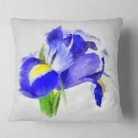 Designart Bloomy plava akvarelna ruža-cvjetni jastuk - 18x18