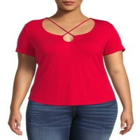 No Bounties Juniors ' Plus Size Strappy T-Shirt