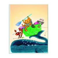 Dječija soba Stupell Animal mornari crtani film zelena žuta Dječija rasadnik slika zidna ploča by the Saturday