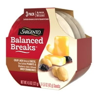 Sargento® Balanced Breaks® Colby-Jack prirodni sir, morski slani kikiriki i sok od borovnice-infuzirane sušene brusnice, 3 pakovanja