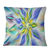 Designart ples plavi fraktalni cvijet - jastuk za bacanje cvijeća-18x18