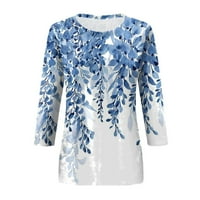 Mlqidk kontrastna majica za žene plus veličine tuničke bluze vrhovi patchwork tiskane dugih rukava ženska