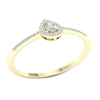 Imperial 1 5CT TDW Diamond 10k kruška od žutog zlata dijamantski oreol obećavajući prsten