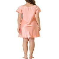 Unique Bargains ženska pidžama haljina Satin Sleepwear Nightshirt meke Lounge spavaćice