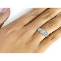 0. Karat T. G. W. akvamarin dragi kamen i karat T. W. bijeli dijamant Sterling srebrni prsten