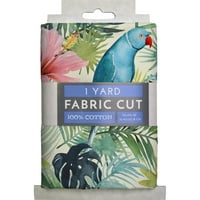 David Textiles Cotton Precut Fabric Tropical Flowers & Birds Yd