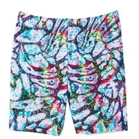 Danskin now Girl's all over printed short with silver foil