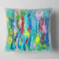 Designart ručno nacrtani višebojni cvjetni uzorak - apstraktni jastuk za bacanje - 18x18