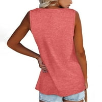 Qcmgmg Dressy Tank TOP za žene Ljetne košulje Lood Fit bez rukava scoop vrat cami ružičasti l