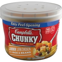 Campbell's Chunky supa za mikrovalnu pećnicu, Jammin ' kreten piletina sa rižom i grahom supa, 15. Zdjela