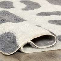 nuLOOM Irma Leopard vuneni tepih za pranje u mašini, 4 '6', siva