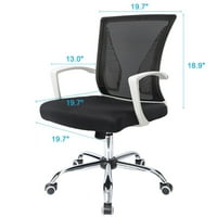Mrežasta kancelarijska stolica sa srednjim leđima ergonomska izvršna stolica sa lumbalnom podrškom i naslonom