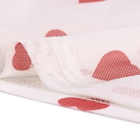 Unique Bargains ženska polu-Sheer Sexy Heart Print Crop Top mrežasta bluza za zabave