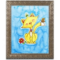 Zaštitni znak likovne umjetnosti kitty love platna umjetnost Jennifer Nilsson, zlatni ukrasni okvir