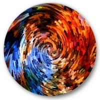 Designart 'Orange Spiral Abstract Voyages To Inner World' Modern Circle Metal Wall Art-disk of 29