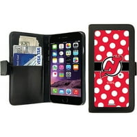 New Jersey Devils Polka Dots dizajn na Apple iPhone Plus novčaniku od Coveroo