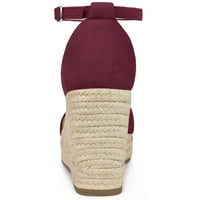 Jedinstvene Bargains ženske espadrille platforme sandale za gležanj sa otvorenim klinastim potpeticama