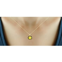 JewelersClub srebrne ogrlice za Žene-Srebrna ogrlica za žene 14k pozlaćena Srebrna-žuta Safirna ogrlica središnji