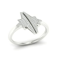 1 4ct TDW Diamond 10k bijeli Zlatni zvjezdani modni prsten
