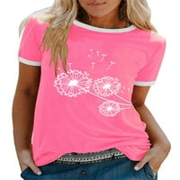 Grafički maselion Print majica za žene Ljetne casual na plaži TUNIC TOPS labave majice
