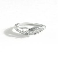 Imperial srebra 1 10ct dijamant Twin srce pasijans Bypass prsten