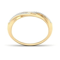 1 6ct TW Diamond 10k Crossover modni prsten od žutog zlata