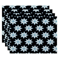 Jednostavno Daisy 18 14 Božić Stars geometrijski print Placemats, Set od 4