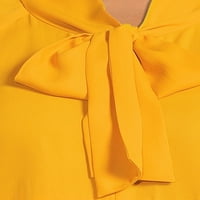 Dora Landa žensko dugme Plus Size-prednja bluza sa kravatom