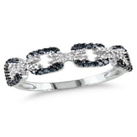Carat T. W. prsten za godišnjicu veze plavo-bijeli dijamant od srebra