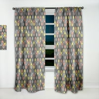Designart 'Abstract Retro Drops I' Mid-Century Modern Curtain Panel