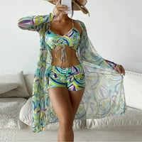 CatAlem ženski korut za kupaći kostim ROMPER kostim s plihovima Visoki struk bikinis bikini set Pokrijte