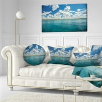 Designart bijeli Pahuljasti Oblaci nad morem-jastuk za bacanje na Veliku plažu - 12x20
