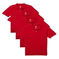 Školska Uniforma Za Dječake Wonder Nation Kratki Rukavi Pique Polo Majice, Value Bundle, Veličine 4-18