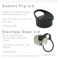 Jednostavna Moderna Flaša Za Vodu Summit-Metalna Tikvica Od Nerđajućeg Čelika + Poklopci-Vakuumski Izolovani