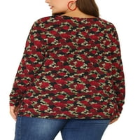 Jedinstvene ponude ženski Plus Size dugi rukavi Tshirt rose Print cvjetni Top