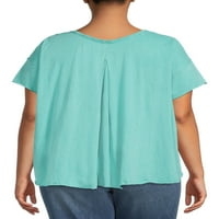 Terra & Sky ženska majica visoke i niske veličine sa kratkim rukavima, 2 pakovanja