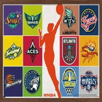 Trends International WNBA-Logos Wall Poster 16.5 24.25 .75 Mahagonija Uokvirena Verzija