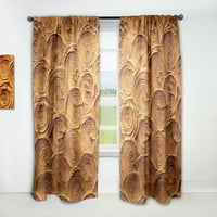 Designart' Earthy Gold Brown Koncentric Paint Rings ' Mid-Century Modern Curtain Panel