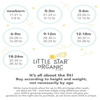 Little Star Organic Baby Girl 5PK Bodiji kratkih rukava, veličina novorođenčad-24m