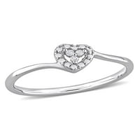 Miabella ženski dijamantski naglasak Sterling srebra srce Bypass obećanje prsten